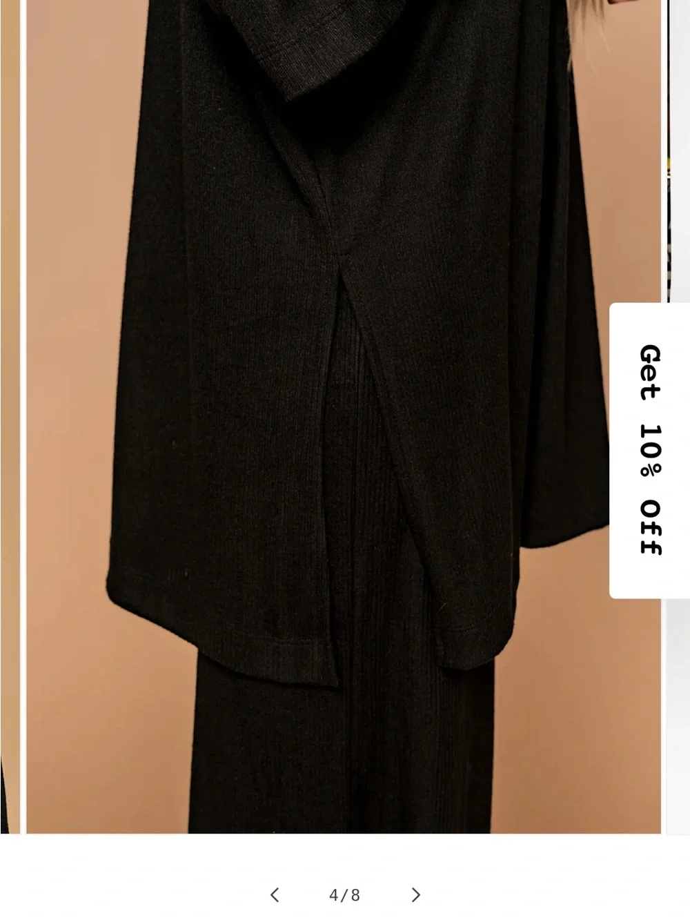 Dressed in LALA Lex Ribbed Playsuit in Black - SMALL - Picture 2 of 6